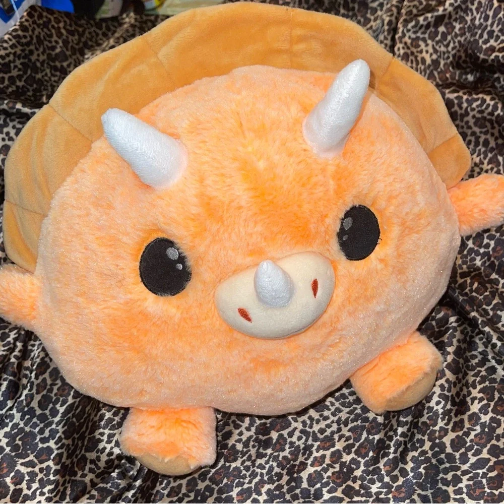 Triceratops Orange Stuffed Animal